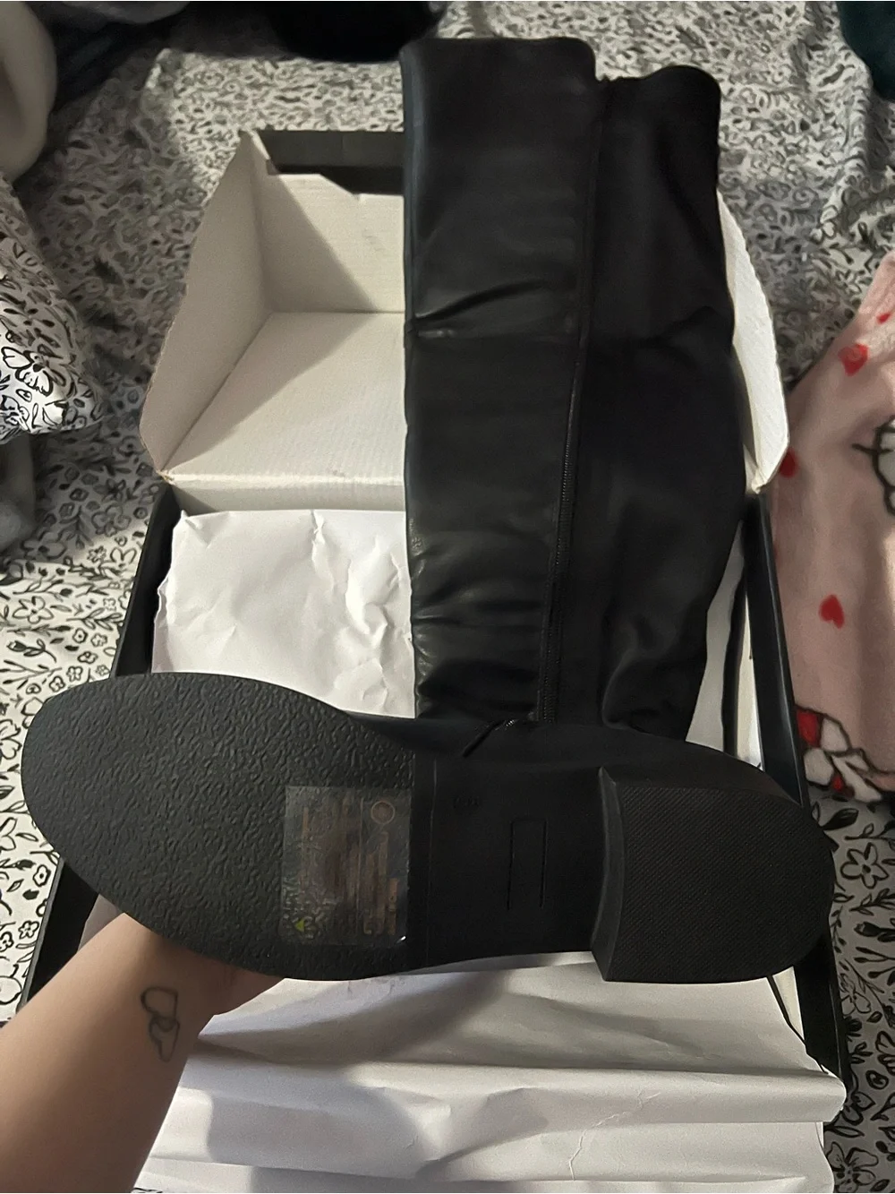 Black Knee-High Women's leather boots